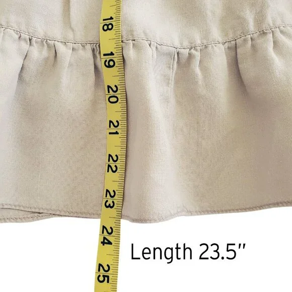 St. John's Bay 100% Linen Skirt Cottagecore Beachy Boho Tiered Peasant Size L - Picture 11 of 14